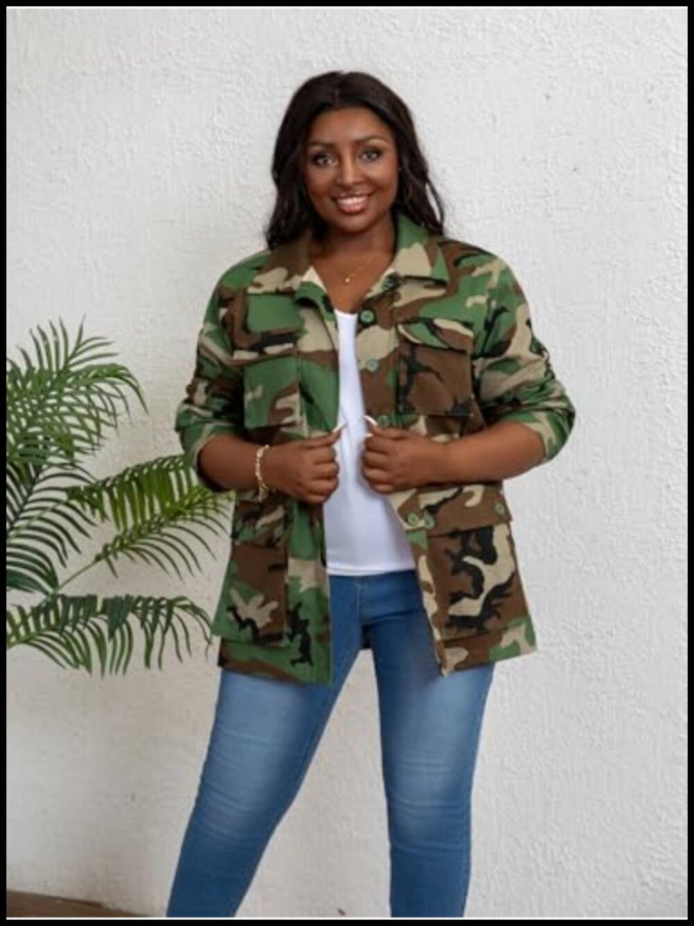 Lightweight Military Cargo Denim Jacket with Pockets - Picture 2 of 6